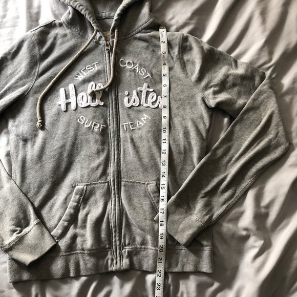 Hollister zip up hoodie in light grey Medium - Picture 4 of 4